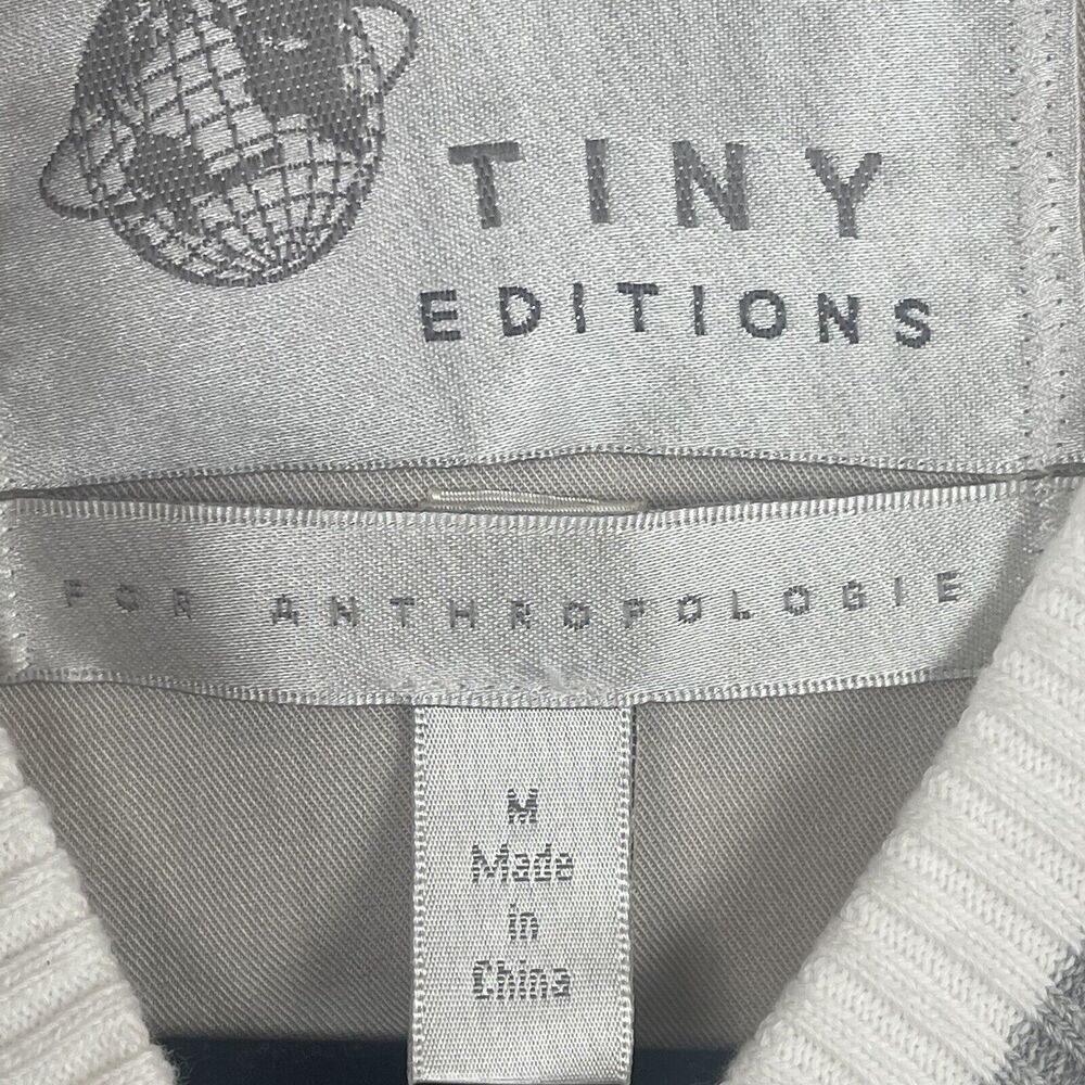 Tiny Editions Anthropologie Jacket Medium Ivory Floral Amber Embroidered Bomber - Picture 5 of 11